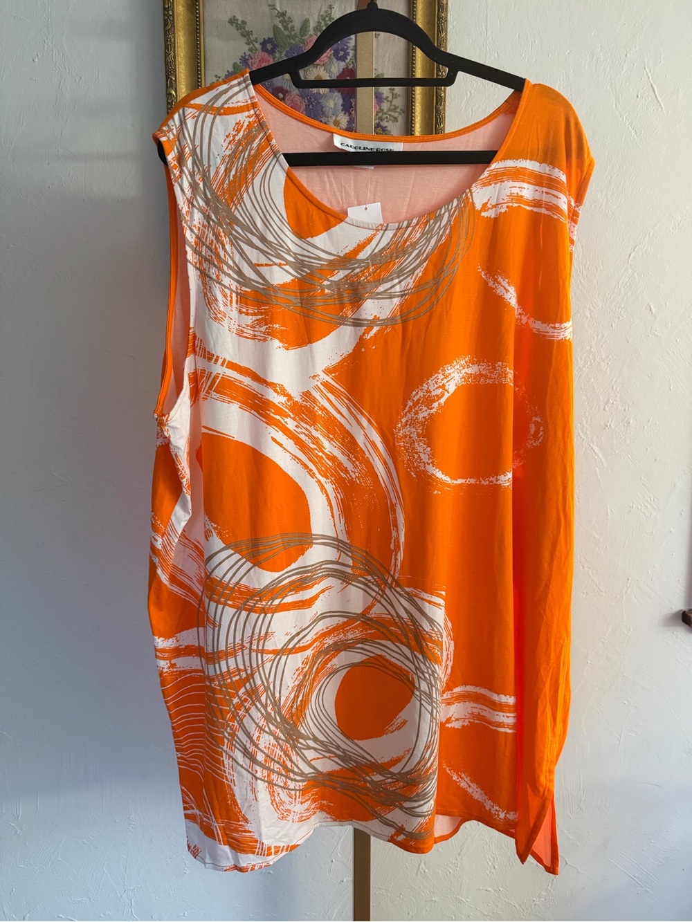 Caroline Rose NWT Orange Multi Tank Top Size 3X